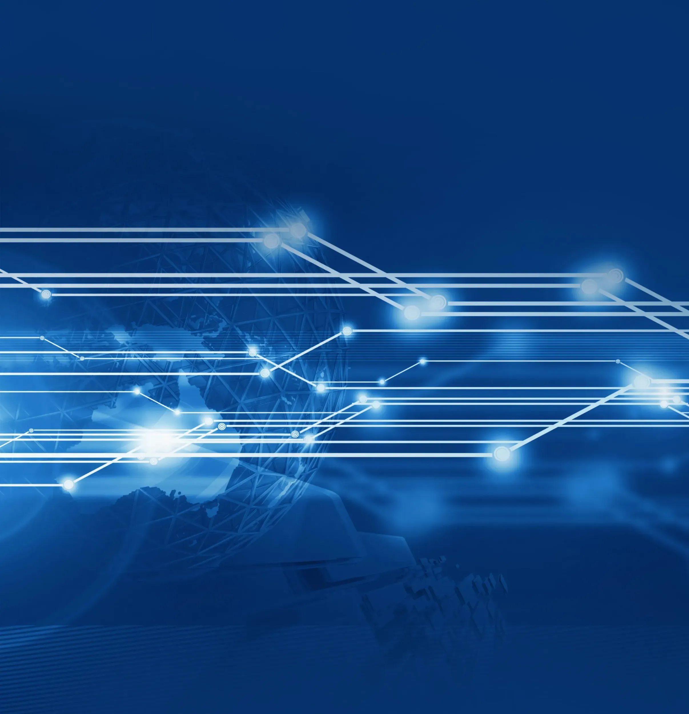 Abstract digital connections representing innovation and technology, aligned with the SRTIP branding by Skyne branding agency