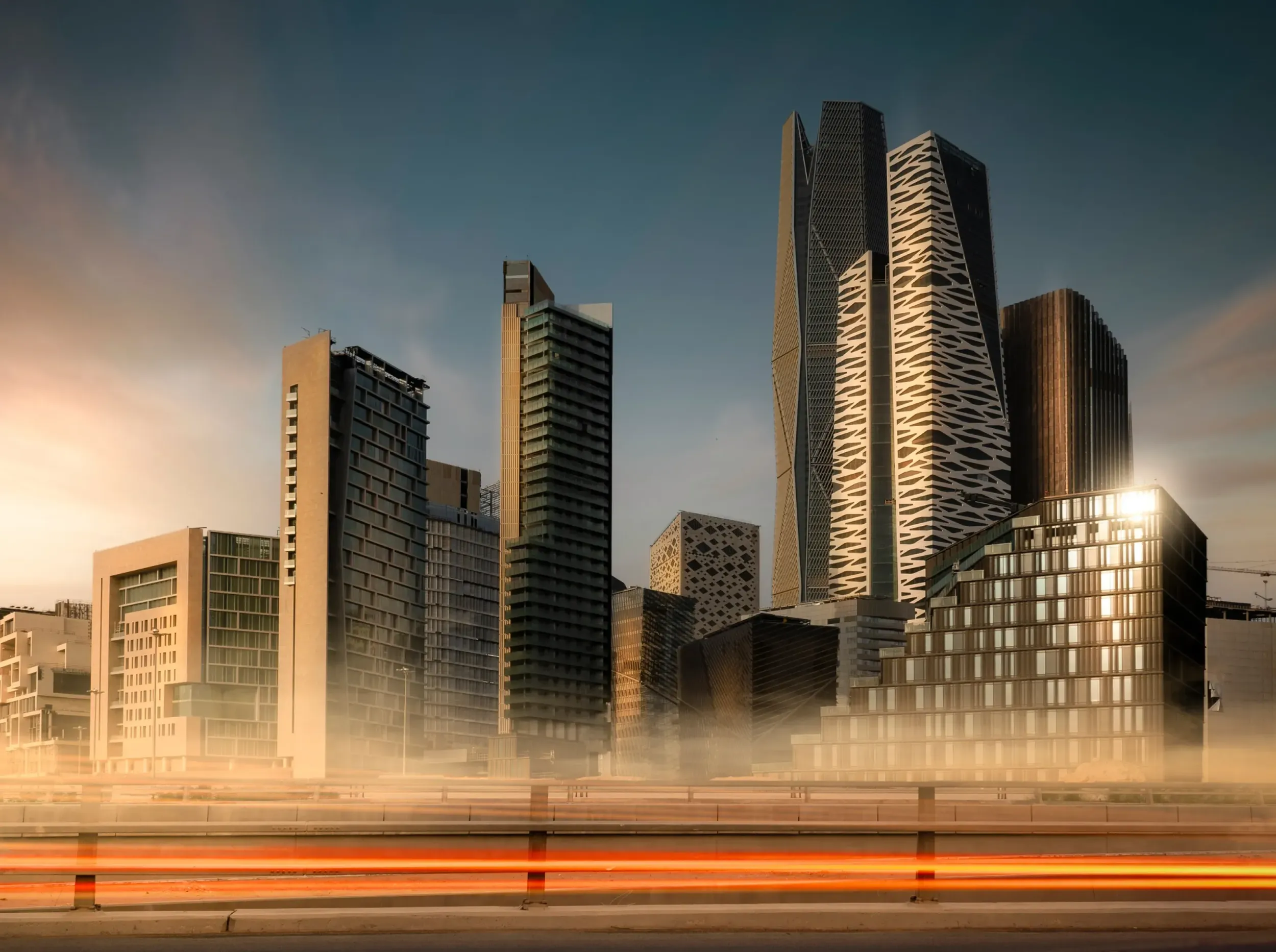 Modern cityscape of Saudi Arabia, representing the financial landscape Yaqeen Capital operates in. Skyne, a creative agency, helped Yaqeen redefine its presence. 