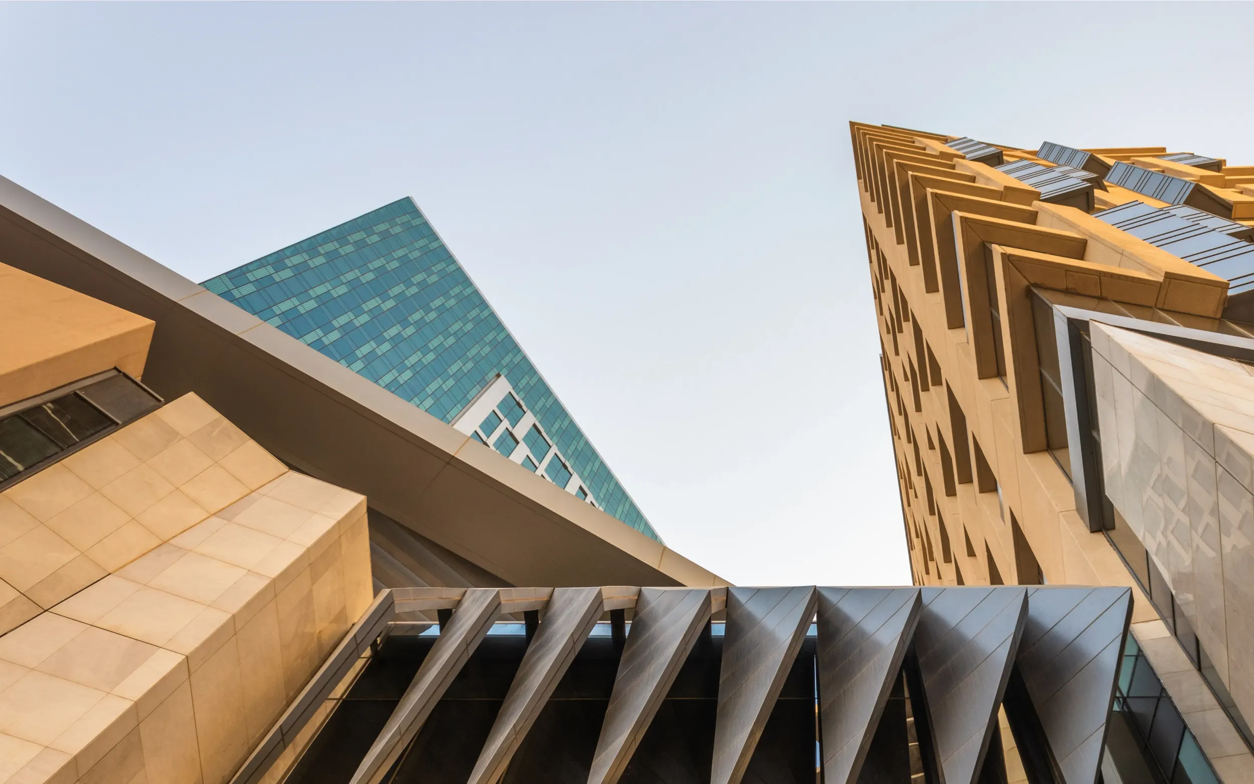 Modern architectural buildings, reflecting the contemporary and innovative branding solutions offered by Skyne, a creative agency in Dubai, Riyadh, and Jeddah.
