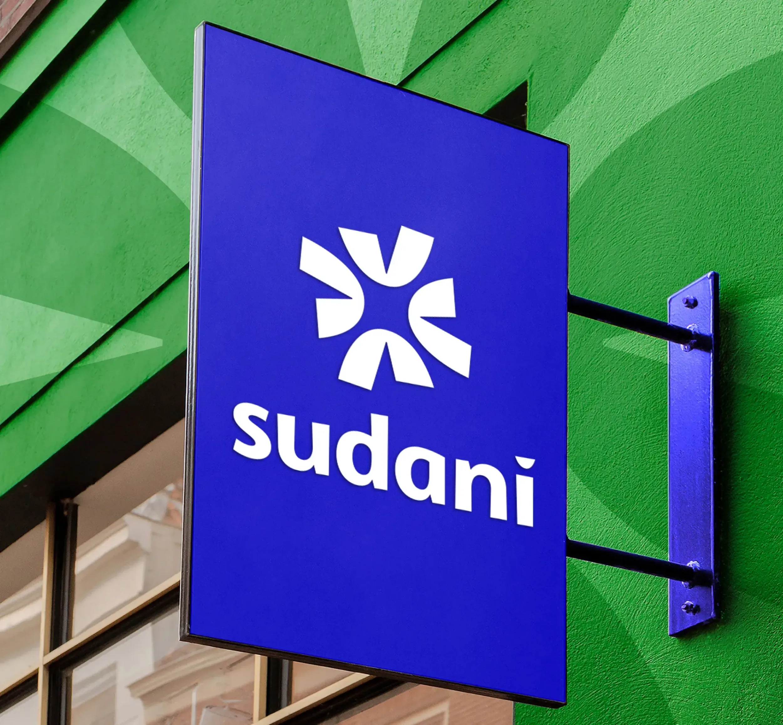 Sudani outdoor signage, a clear example of Skyne's branding agency expertise in creating impactful visual identities for telecommunications providers.